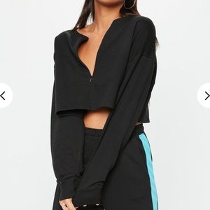 Cropped Zip Sweatshirt